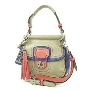 COACH Mini Willis Grey, Pink, Navy purse clutch